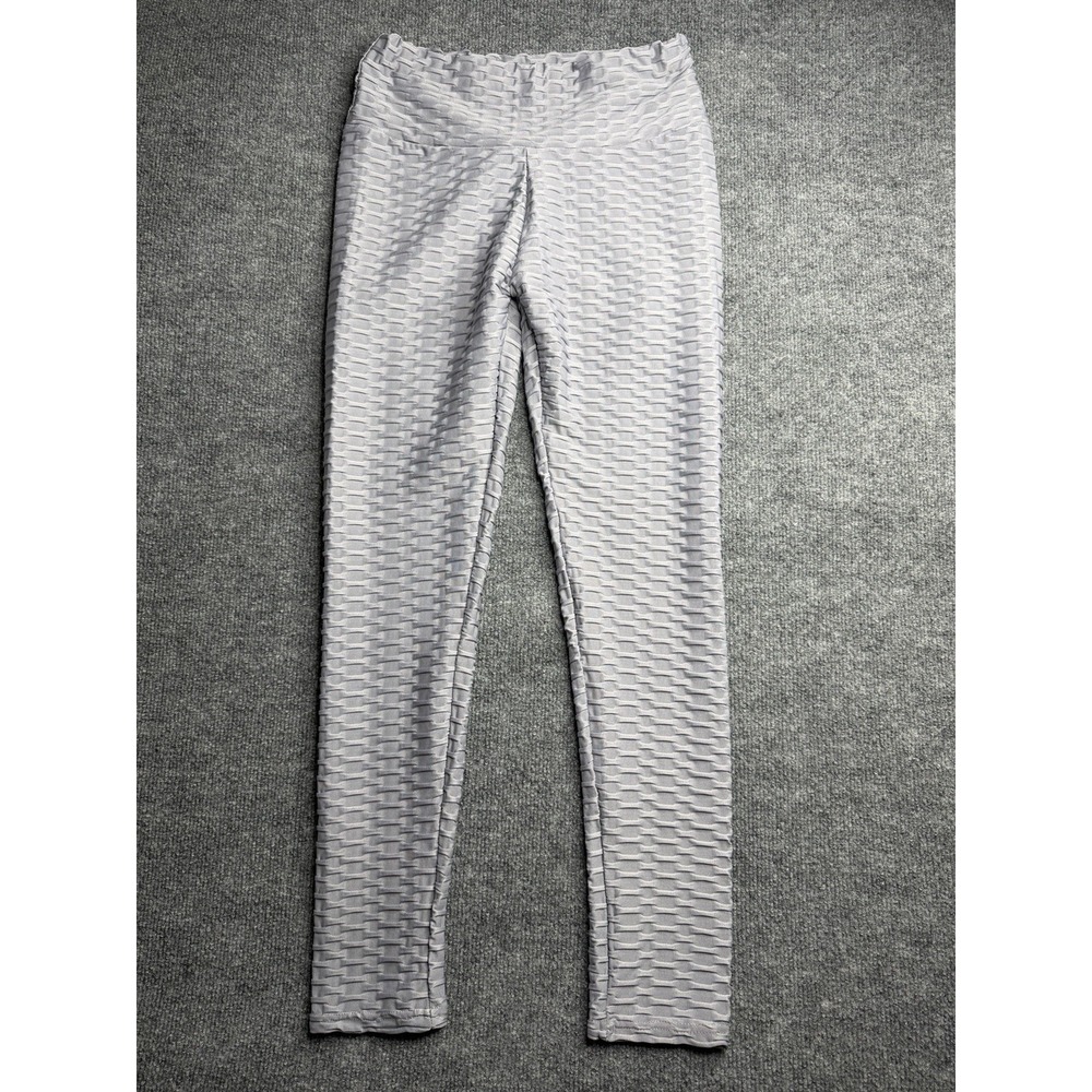 Women's Leggings Size L Long Butt Lifting High Waist Gray Work Out Casual